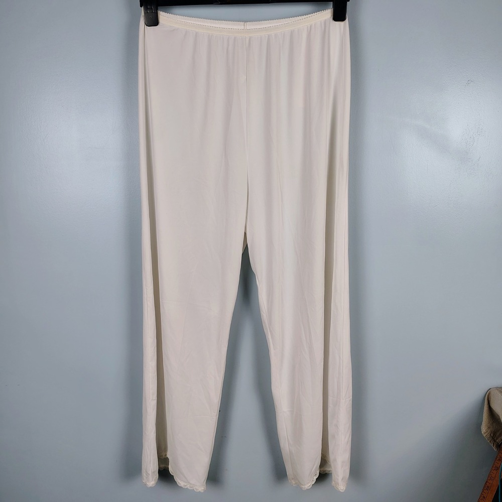 NWT Shadowline Womens 1X Culotte Split Slip White Lace Trim Coquette Vintage